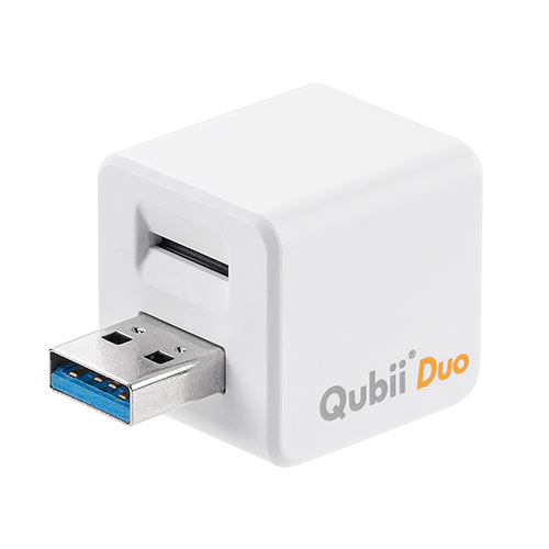 Qubii Duo iPhone iPad iOS Android 自動バックアップ microSDカードリーダー機能 容量不足解消