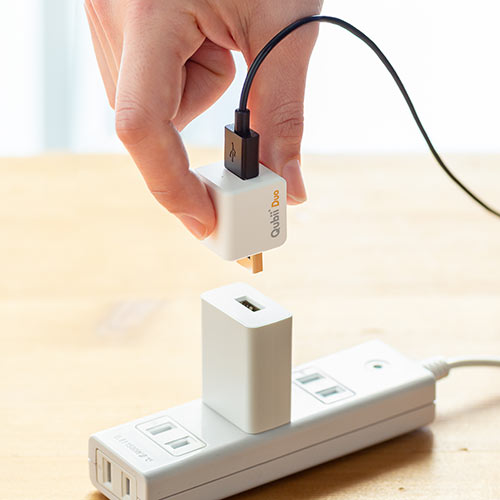 Qubii Duo iPhone iPad iOS Android 自動バックアップ microSDカードリーダー機能 容量不足解消