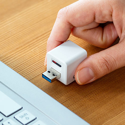 Qubii Duo iPhone iPad iOS Android 自動バックアップ microSDカードリーダー機能 容量不足解消