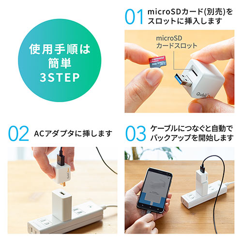 MAKTAR iOS&Android 両用カードリーダーQubii Duo Qubii Duo: Auto-Backup Cube for iOS & Android Devices While