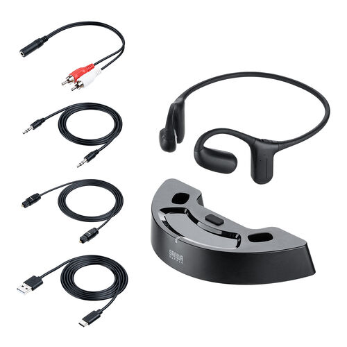 ワイヤレス テレビ用 イヤホン（簡単操作・ペアリング不要・置くだけ充電・耳を塞がない・オープンイヤー・手元スピーカー・ヘッドセット・低遅延・高齢者・オーディオ送信機・トランスミッター）