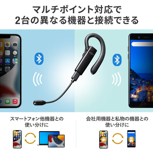 Bluetoothヘッドセット（片耳タイプ・Bluetoothイヤホン・着脱式