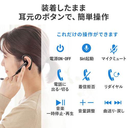 【アウトレット･訳あり・セール】Bluetoothヘッドセット（片耳タイプ・Bluetoothイヤホン・着脱式外付けマイク）