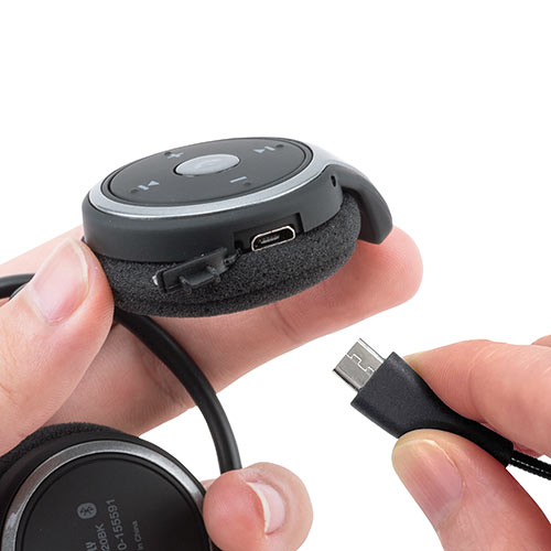 ヘッドセット（Bluetooth・ネックバンド型・軽量・外付けマイク付き・ノイズキャンセルマイク・折りたたみ式・テレワーク）