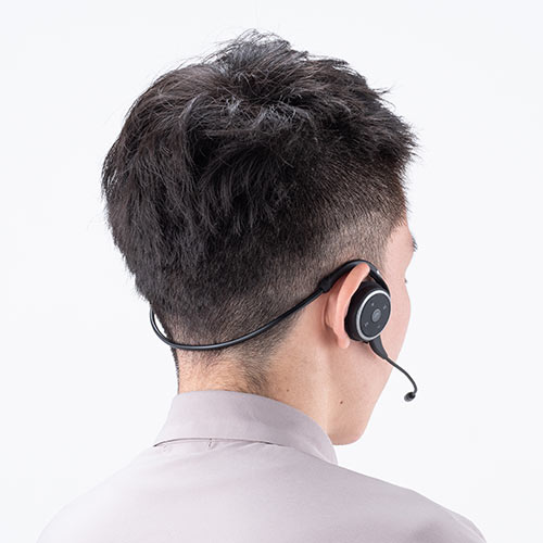ヘッドセット（Bluetooth・ネックバンド型・軽量・外付けマイク付き・ノイズキャンセルマイク・折りたたみ式・テレワーク）
