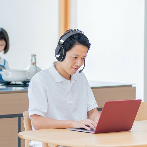 Bluetoothヘッドセット（両耳タイプ・オーバーヘッド・単一指向性マイク・ 折り畳み式）