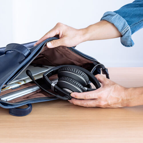 Bluetoothヘッドセット（両耳タイプ・オーバーヘッド・単一指向性マイク・ 折り畳み式）