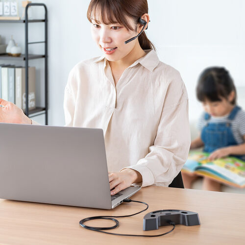 Bluetoothヘッドセット（オープンイヤー・単一指向性マイク・クレードル 充電台・ENCノイズキャンセル・無線・軽量・通話・ブラック）