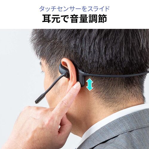 Bluetoothヘッドセット（オープンイヤー・単一指向性マイク・クレードル 充電台・ENCノイズキャンセル・無線・軽量・通話・ブラック）