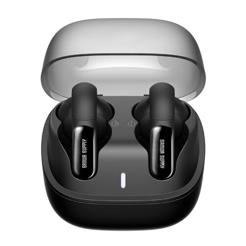 イヤーカフ イヤホン（完全ワイヤレス・オープンイヤー型・Bluetooth 5.3・左右非対称・最大24時間・マイク通話・耳挟み式・ながら聴き・小型・軽量・IPX4・ブラック）