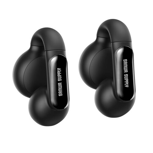 イヤーカフ イヤホン（完全ワイヤレス・オープンイヤー型・Bluetooth 5.3・左右非対称・最大24時間・マイク通話・耳挟み式・ながら聴き・小型・軽量・IPX4・ブラック）