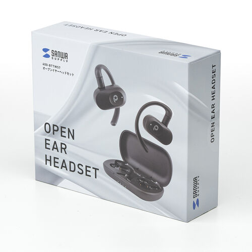 オープンイヤー ワイヤレスイヤホン（Bluetooth6.1・耳掛け・上下左右調整・マイク通話・耳を塞がない・音漏れ防止・ながら聴き・最大32時間音楽再生・角度調整・ヘッドセット・ブラック）