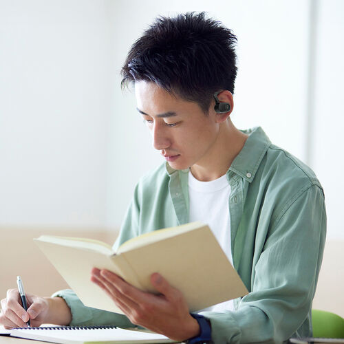 オープンイヤー ワイヤレスイヤホン（Bluetooth6.1・耳掛け・上下左右調整・マイク通話・耳を塞がない・音漏れ防止・ながら聴き・最大32時間音楽再生・角度調整・ヘッドセット・ブラック）