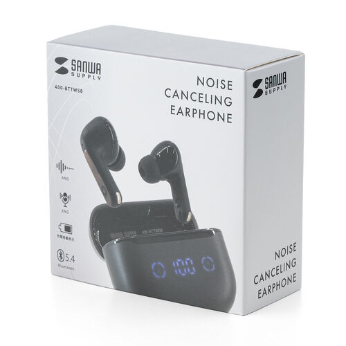 完全ワイヤレスイヤホン（ノイズキャンセリング・Bluetooth5.4・ANC・イヤーピース4種類・最大24時間再生・IPX4・外音取り込み）