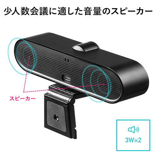サンワサプライ Webカメラ 400-CAM077 サンワ、全指向性マイク4つを搭載したWEB会議カメラ「400-CAM077