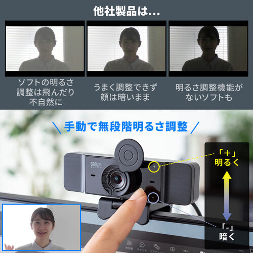 WEBカメラ（ タッチ式明るさ調整機能・プライバシーシャッター