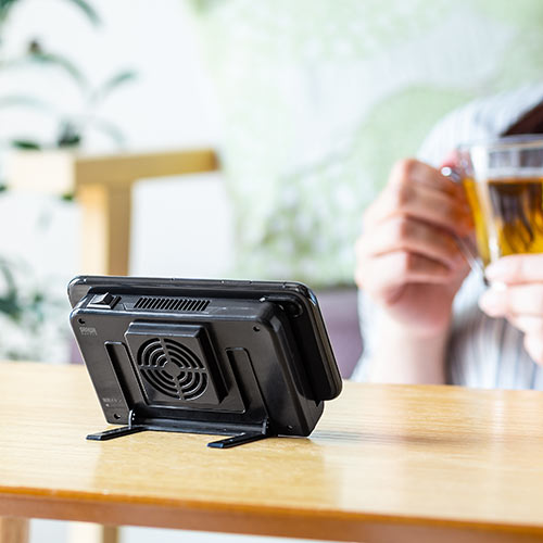 スマホ冷却(スマホクーラー・瞬間冷却・コンパクト・充電式・ペルチェ素子・静音・スタンド付き・角度調整・おすすめ・ブラック） CLN029