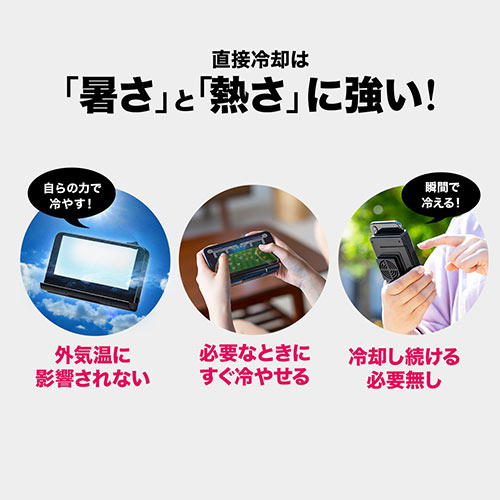 スマホ冷却(スマホクーラー・瞬間冷却・コンパクト・充電式・ペルチェ素子・静音・スタンド付き・角度調整・おすすめ・ブラック） CLN029