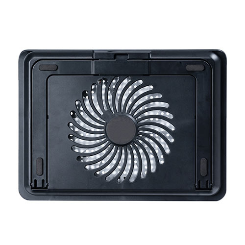 ノートパソコンクーラー（アルミ・冷却台・15.6インチ対応・USB給電・無段階風量調節・8段階角度調節・大型ファン・静音） CLN031