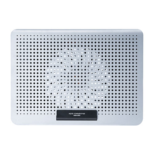 ノートパソコンクーラー（アルミ・冷却台・15.6インチ対応・USB給電・無段階風量調節・8段階角度調節・大型ファン・静音） CLN031