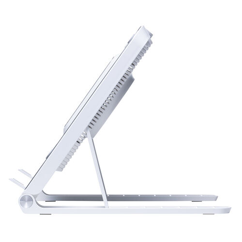 ノートパソコンクーラー（瞬間冷却・アルミ・ペルチェ素子・15.6インチ対応・USB給電・6段階角度調節・ストッパー付き・ホワイト）
