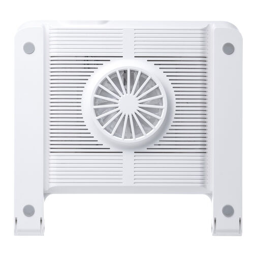 ノートパソコンクーラー（瞬間冷却・アルミ・ペルチェ素子・15.6インチ対応・USB給電・6段階角度調節・ストッパー付き・ホワイト）