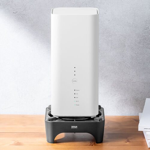 ホームルーター冷却ファン（冷却クーラー・熱対策・静音・超小型・USBファン・オンオフスイッチ・ミニPC・HDD・冷却スタンド・12cmファン・長時間稼働・冷却台・コンパクト・ブラック）