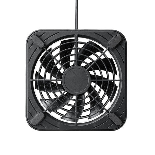 ホームルーター冷却ファン（冷却クーラー・熱対策・静音・超小型・USBファン・オンオフスイッチ・ミニPC・HDD・冷却スタンド・12cmファン・長時間稼働・冷却台・コンパクト・ブラック）