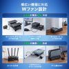 小型冷却ファン（置くだけ自動認識・センサー付き・冷却クーラー・熱対策・静音・USBファン・オンオフスイッチ・ルーター・冷却スタンド・9cmファン×2・長時間稼働・冷却台・コンパクト・ブラック）