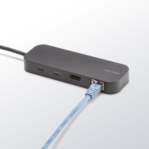 USB-C モバイルドッキングステーション（8-in-1・HDMI・1画面・PD100W・急速充電・SD/microSDカードリーダー・有線LAN・USB-A・4K/30Hz・5Gbps・USBハブ）