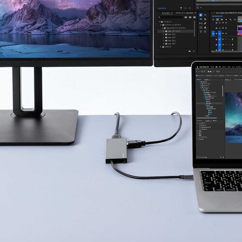 USB-C モバイルドッキングステーション（8-in-1・HDMI・フルHD・2画面・PD100W・急速充電・SD/microSDカードリーダー・USB-A・5Gbps・USBハブ・薄型）