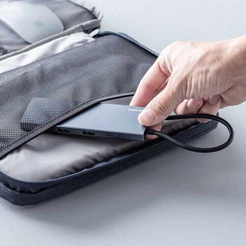 USB-C モバイルドッキングステーション（8-in-1・HDMI・フルHD・2画面・PD100W・急速充電・SD/microSDカードリーダー・USB-A・5Gbps・USBハブ・薄型）