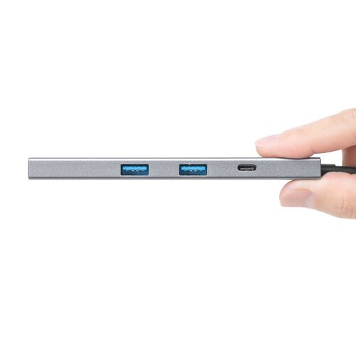 USB-C モバイルドッキングステーション（7-in-1・HDMI・4K/30Hz・2画面・PD100W・急速充電・USB-A・5Gbps・USBハブ・薄型・ガンメタリック）