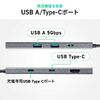 USB-C モバイルドッキングステーション（7-in-1・HDMI・4K/30Hz・2画面・PD100W・急速充電・USB-A・5Gbps・USBハブ・薄型・ガンメタリック）