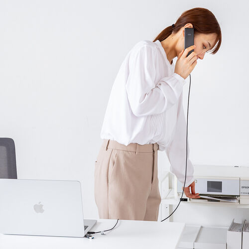 USBハンドセット(USB受話器・音量調節可能・Zoom/ Microsoft Teams/Google Meet・Windows/Mac・軽量・ケーブル1.2ｍ・無（全）指向性）