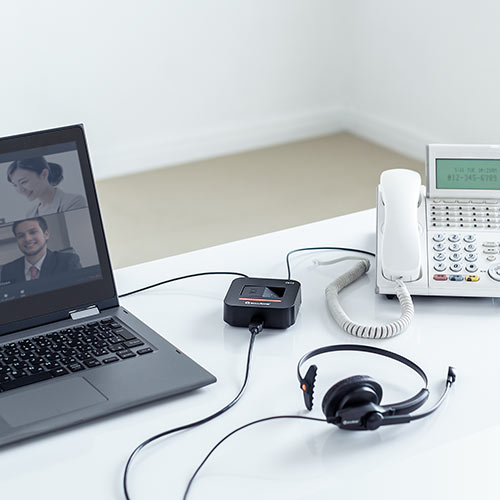 USBヘッドセット電話切替アダプタ（電話/PCヘッドセット・電話機・ビジネスホン・切替器・ハンズフリー）