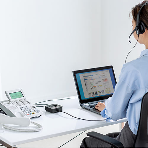 USBヘッドセット電話切替アダプタ（電話/PCヘッドセット・電話機・ビジネスホン・切替器・ハンズフリー）