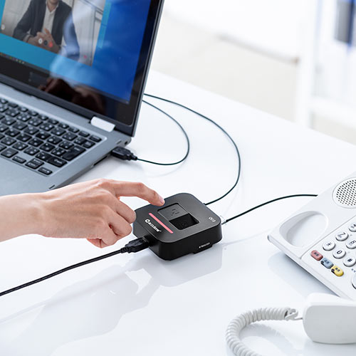 USBヘッドセット電話切替アダプタ（電話/PCヘッドセット・電話機