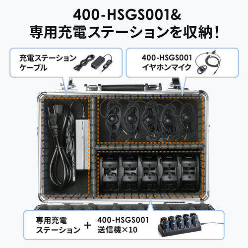 ワイヤレスガイドシステム収納ケース（EZ4-HSGS001/MM-WGS4用・キャリングケース・アルミケース・鍵付・ショルダーベルト付）