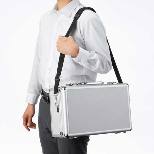 ワイヤレスガイドシステム収納ケース（EZ4-HSGS002/MM-WGS6用・キャリングケース・アルミケース・鍵付・ショルダーベルト付）