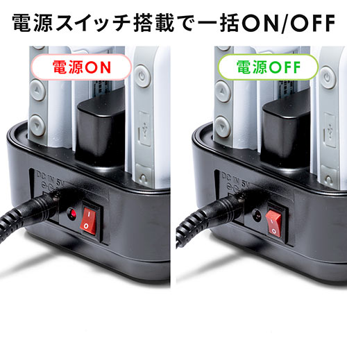 400-HSGS002専用充電ステーション ツアーガイド充電クレードル 6台用 HSGS-CL3