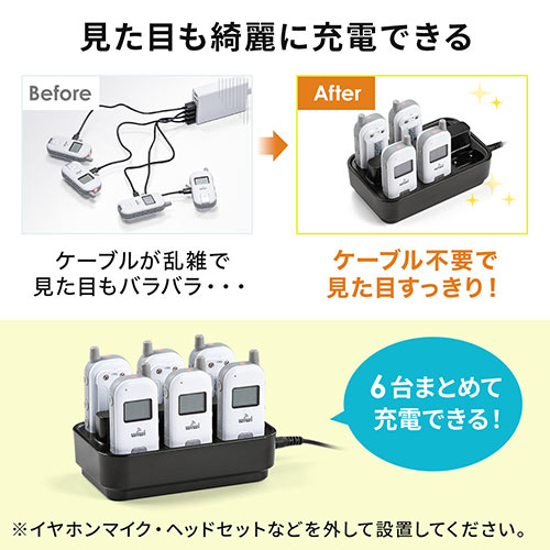 400-HSGS002専用充電ステーション ツアーガイド充電クレードル 6台用 HSGS-CL3