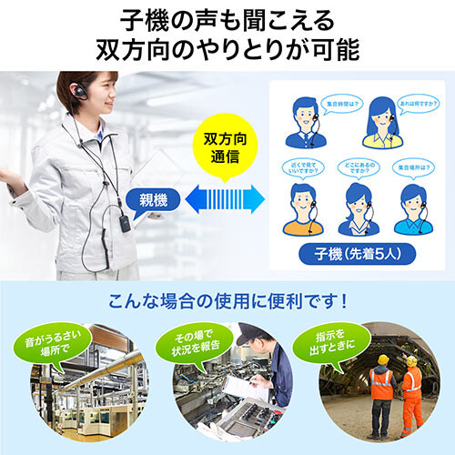 ワイヤレスガイドシステム（双方向・イヤホンマイク・業務用・ツアーガイド・ガイドレシーバー・ホテル・イベント会場・ホテル・講義・工場見学・病院・放送局・劇場・インカム・軽量・充電式・電波法）