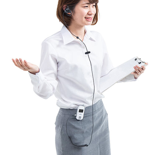 ワイヤレスガイド システム（ガイド用イヤホンマイク・最大255台接続・40チャンネル対応・防水/防塵・ディスプレイ搭載・インカム・工場見学・病院）