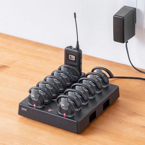 EZ4-HSGS004T/R専用充電ステーション（親機×1/子機×11台設置可能・ワイヤレスガイドシステム充電台・ツアーガイド・シスガイド・充電クレードル）