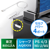 USBハブ（セルフパワー・ACアダプター付・4ポート・プリンタ/外付けHDD・ホワイト）