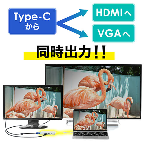 USB Type-C変換アダプタ（HDMI×2・VGA×1・USB3.1×1・PD対応・同時出力・Type-Cハブ）