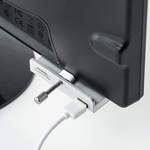 USBハブ（クランプ式・USB3.1 Gen1・4ポート・バスパワー・ケーブル長1.5m・シルバー）