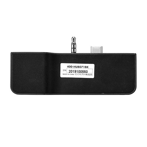 USB3.1/3.0ハブ（Surface Go・Go2専用・USB Type-C・USB A・USB3.1 Gen1・有線LANポート・3.5mm4極ミニジャック・バスパワー・ブラック）