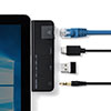 USB3.1/3.0ハブ（Surface Go・Go2専用・USB Type-C・USB A・USB3.1 Gen1・有線LANポート・3.5mm4極ミニジャック・バスパワー・ブラック）